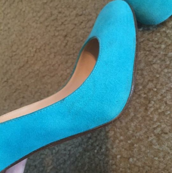 Turquoise Christian Louboutin Suede Heels - Picture 4 of 12